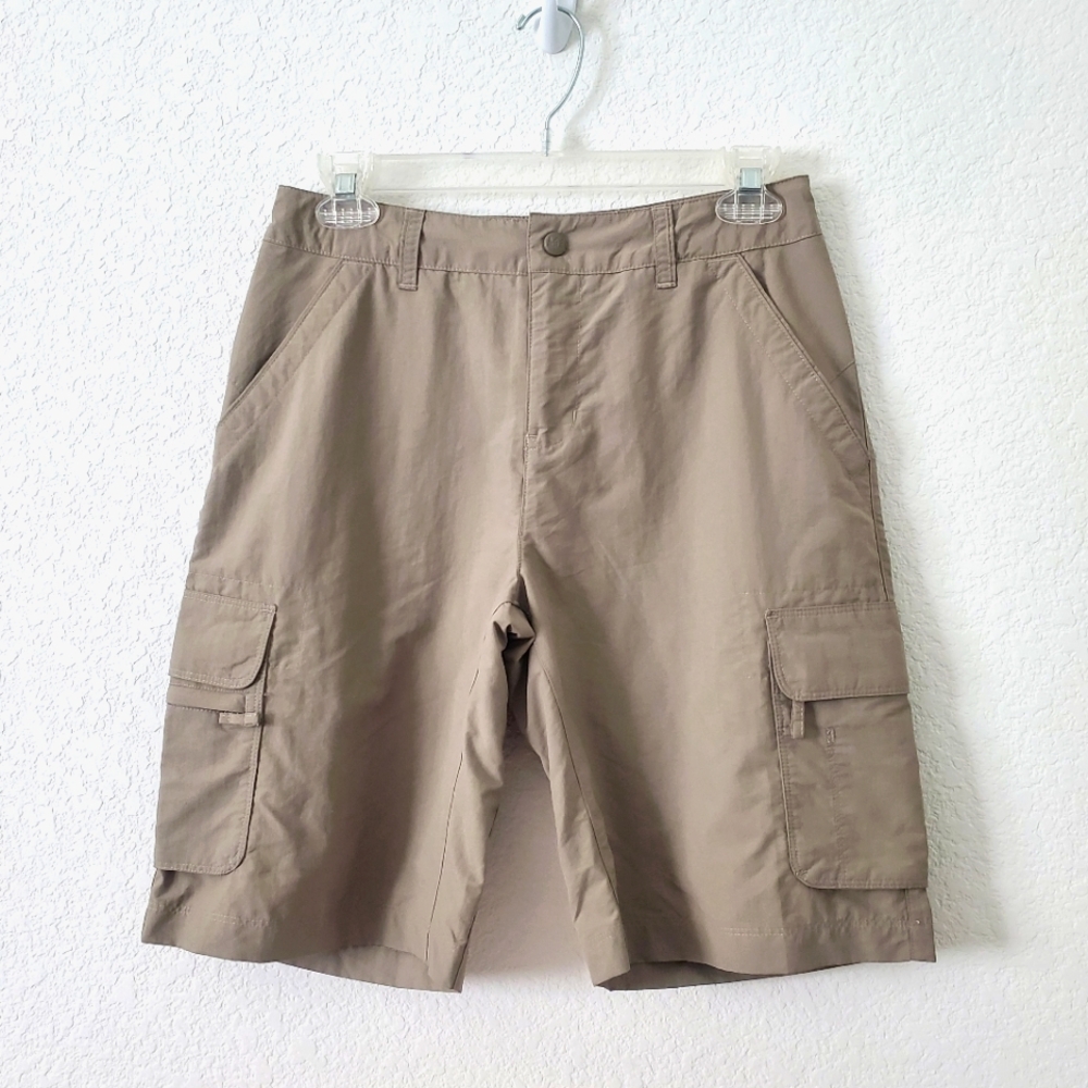 REI Women's Khaki Nylon Utility Cargo Shorts 2 Hiking Y2K 90s Style Gorpcore